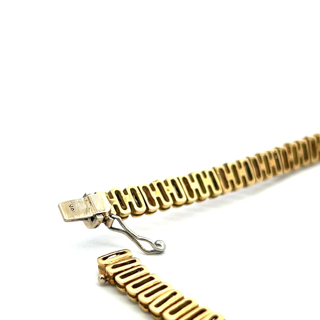 Vintage 18K Yellow Gold Collar Necklace with 3 Carat Round H VS Diamonds
