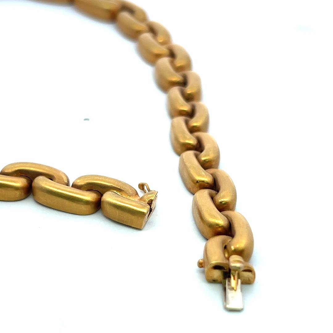 Marlene Stowe 18K Yellow Gold Link Necklace with 1.5 Carat Round G VS Diamonds