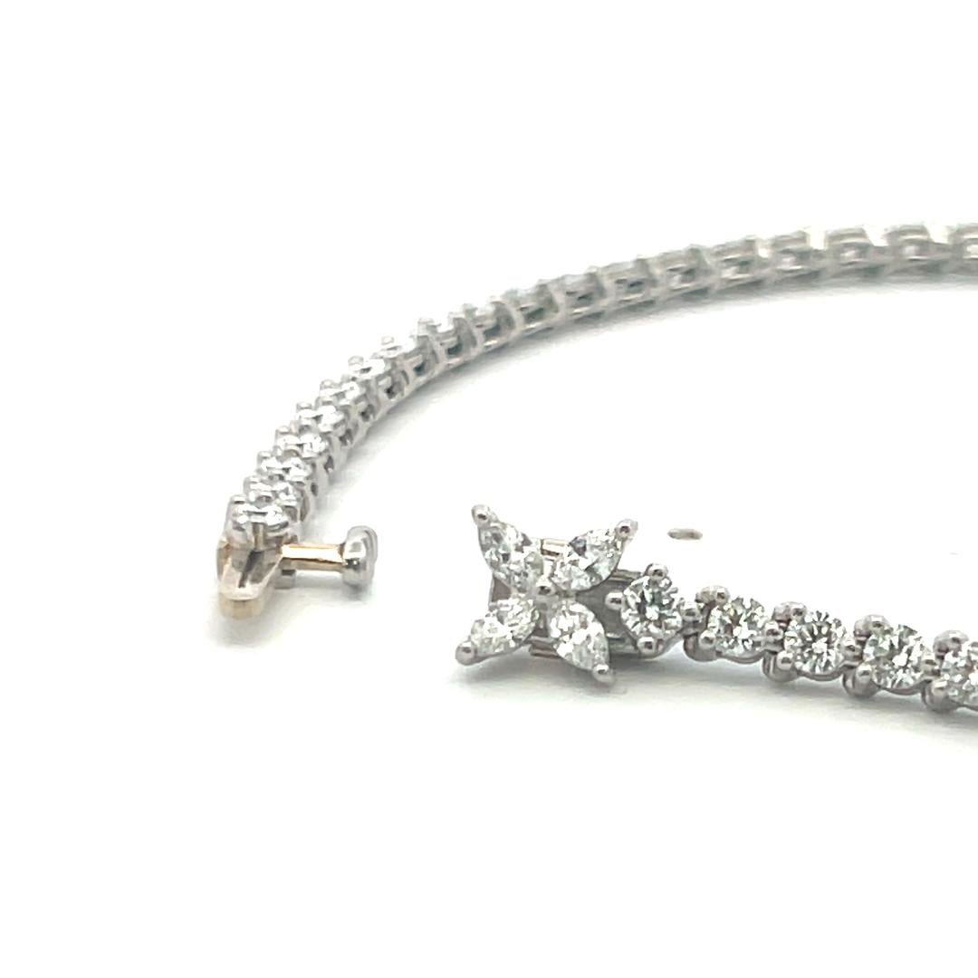 Tiffany & Co Platinum Link Bracelet with Round & Marquis 3.08 Carat Diamonds