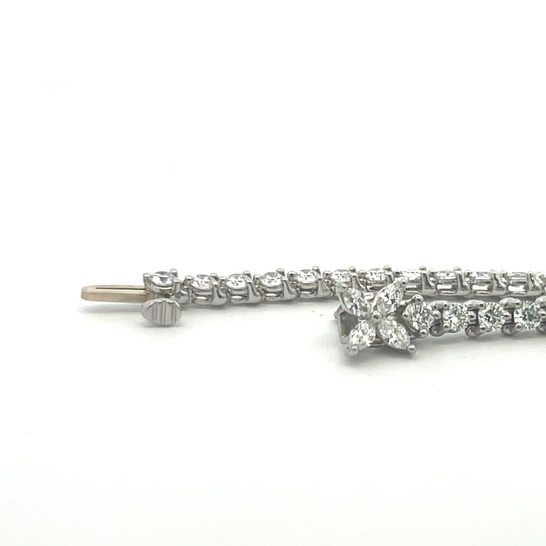 Tiffany & Co Platinum Link Bracelet with Round & Marquis 3.08 Carat Diamonds