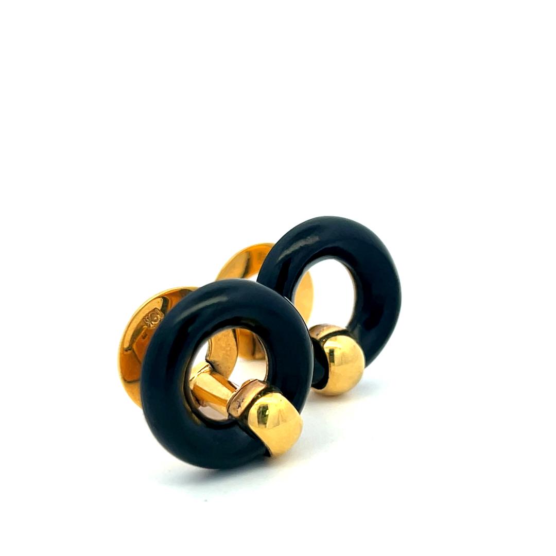 Van Cleef & Arpels Vintage 18 Karat Yellow Gold Locking Cufflinks 20.5 Grams