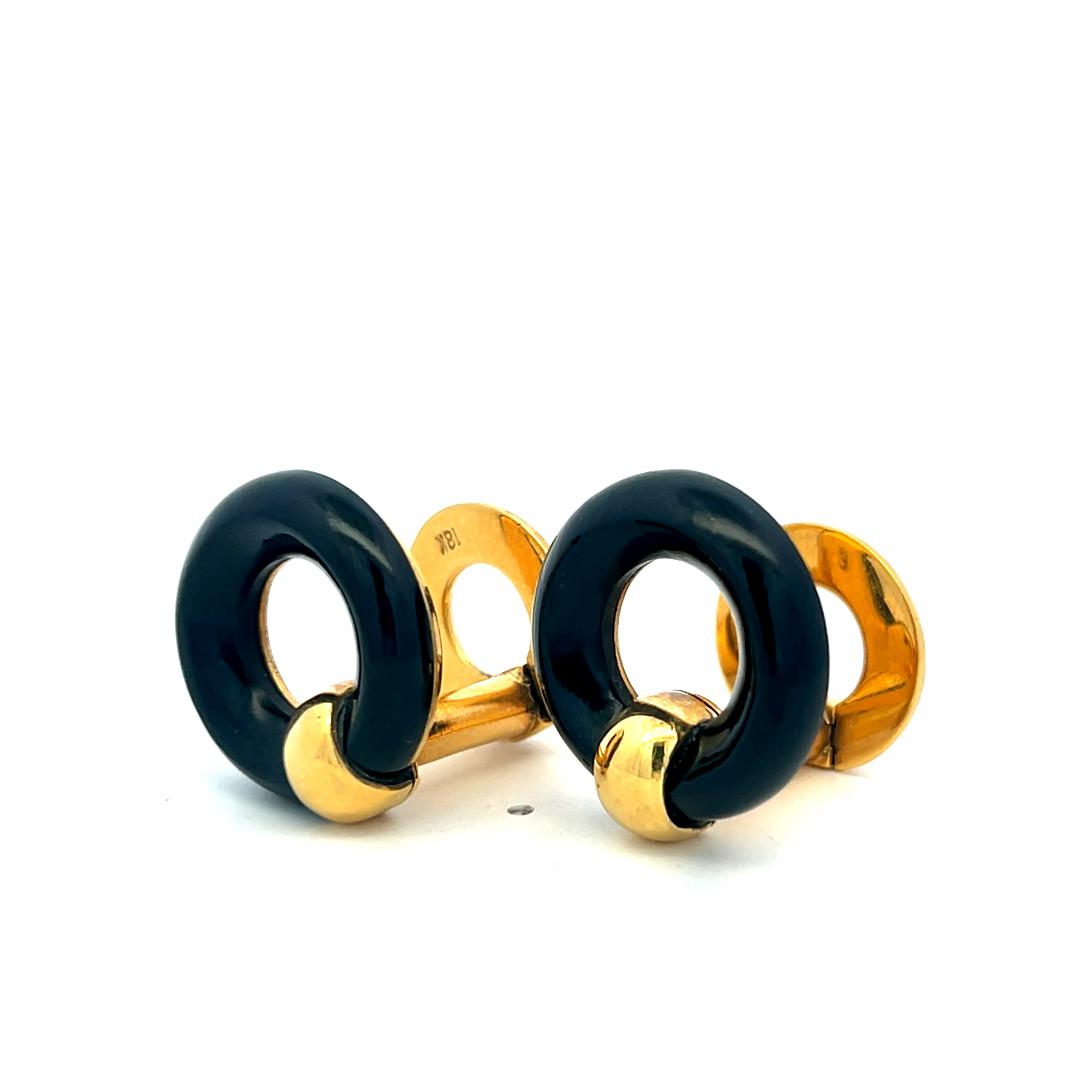 Van Cleef & Arpels Vintage 18 Karat Yellow Gold Locking Cufflinks 20.5 Grams