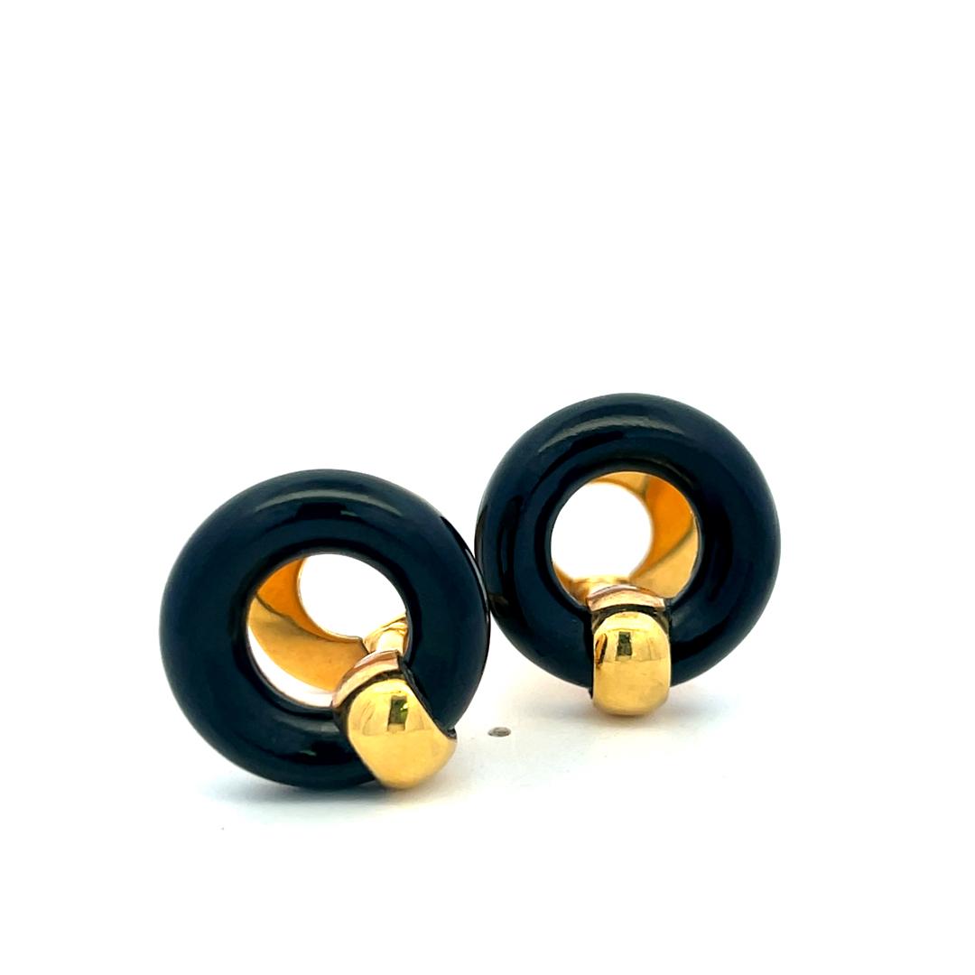Van Cleef & Arpels Vintage 18 Karat Yellow Gold Locking Cufflinks 20.5 Grams