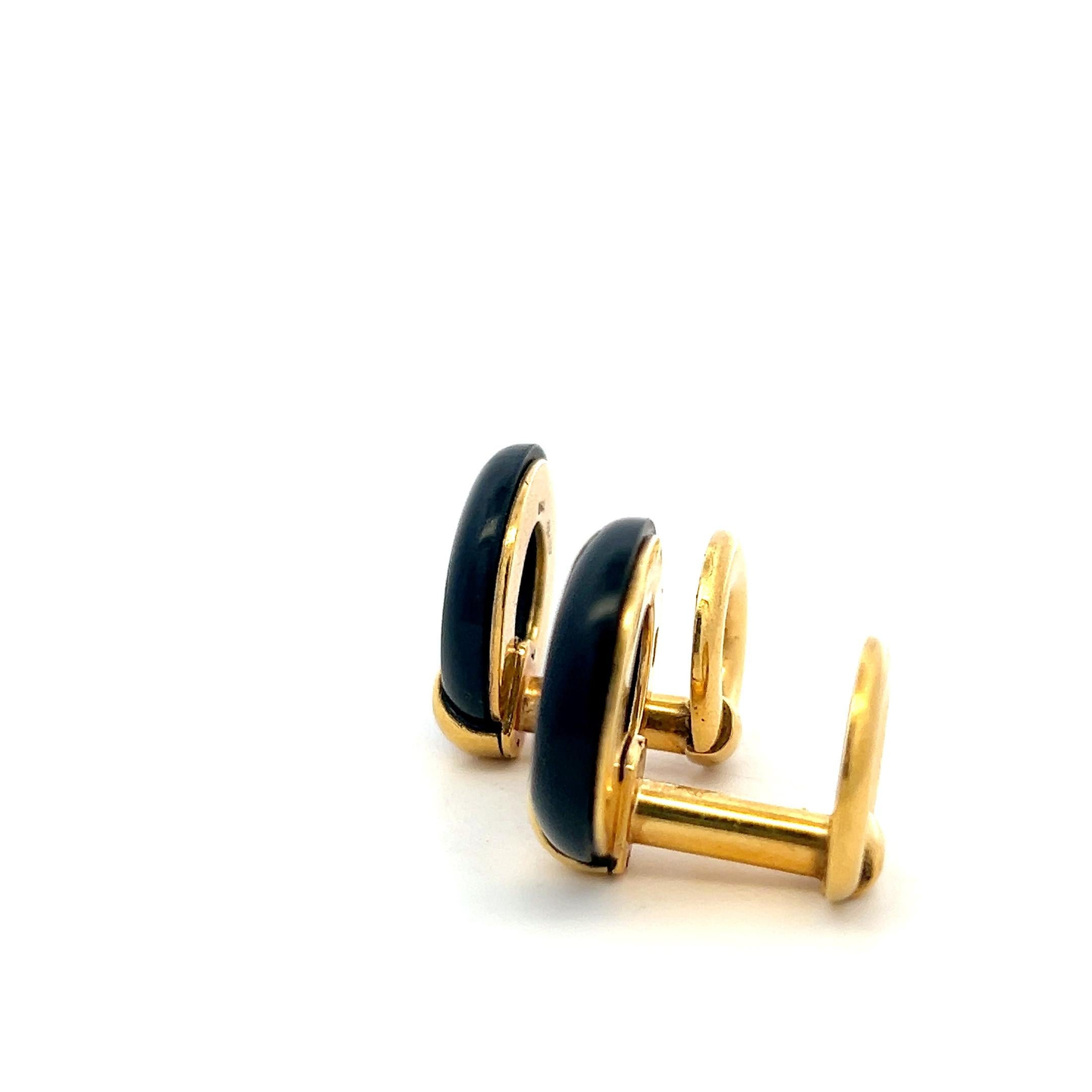 Van Cleef & Arpels Vintage 18 Karat Yellow Gold Locking Cufflinks 20.5 Grams