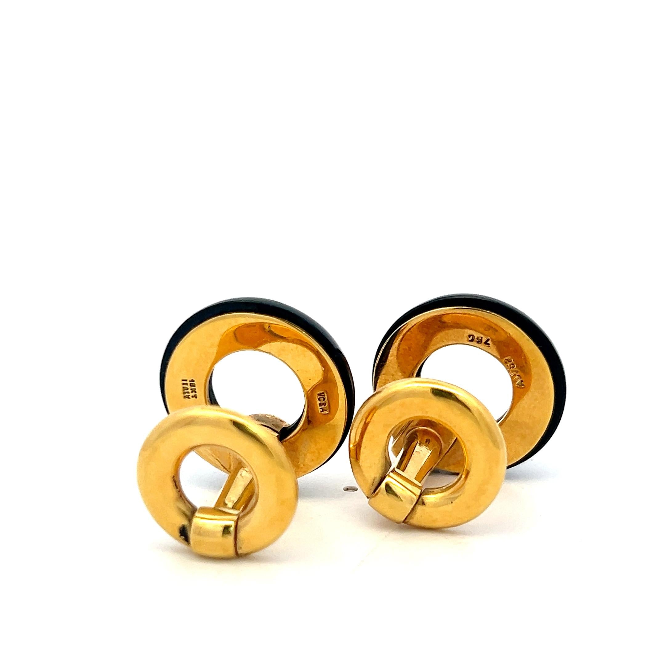 Van Cleef & Arpels Vintage 18 Karat Yellow Gold Locking Cufflinks 20.5 Grams