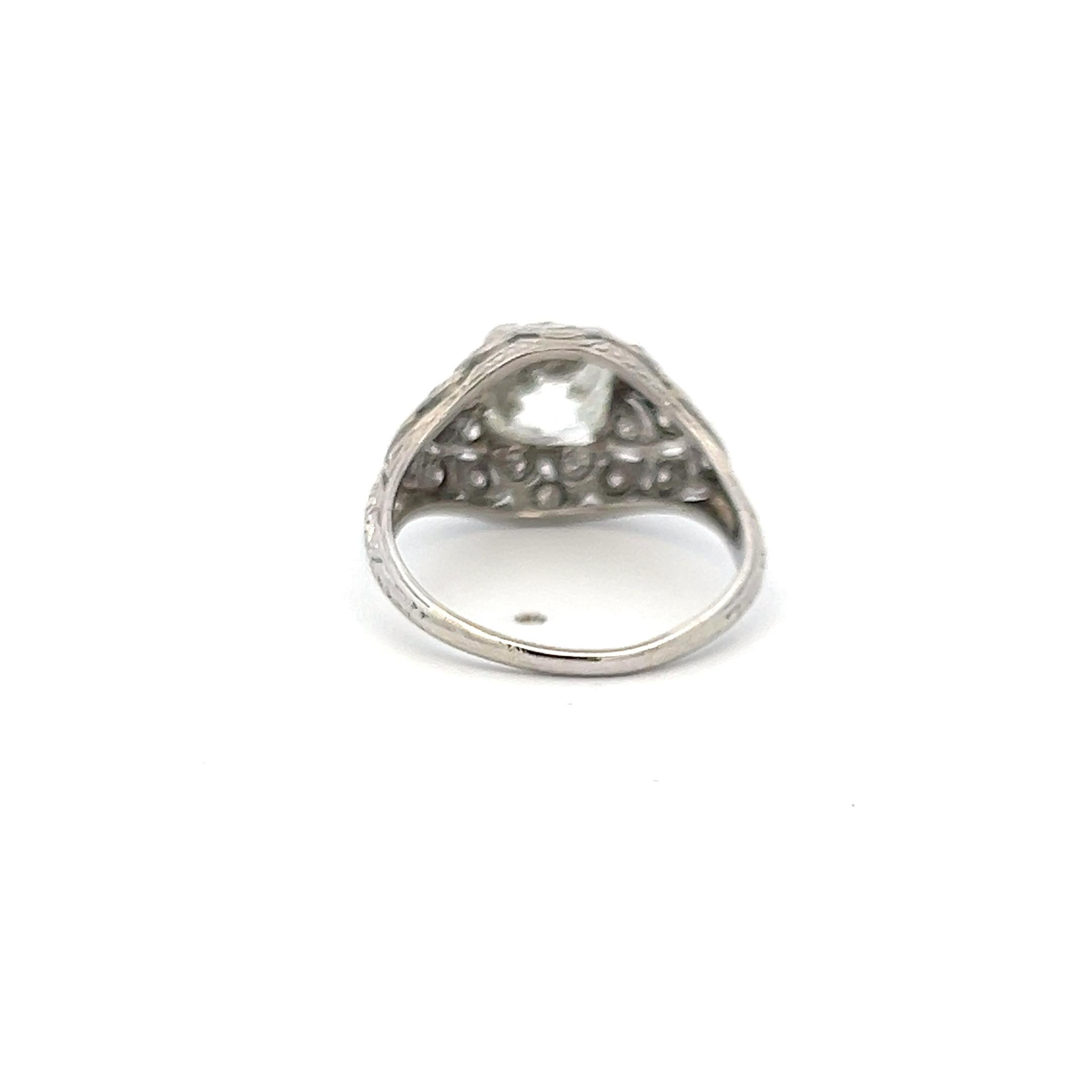 Vintage Platinum Art Deco Ring with 2.40 Carat Old Miner GIA Diamonds Size 6.25