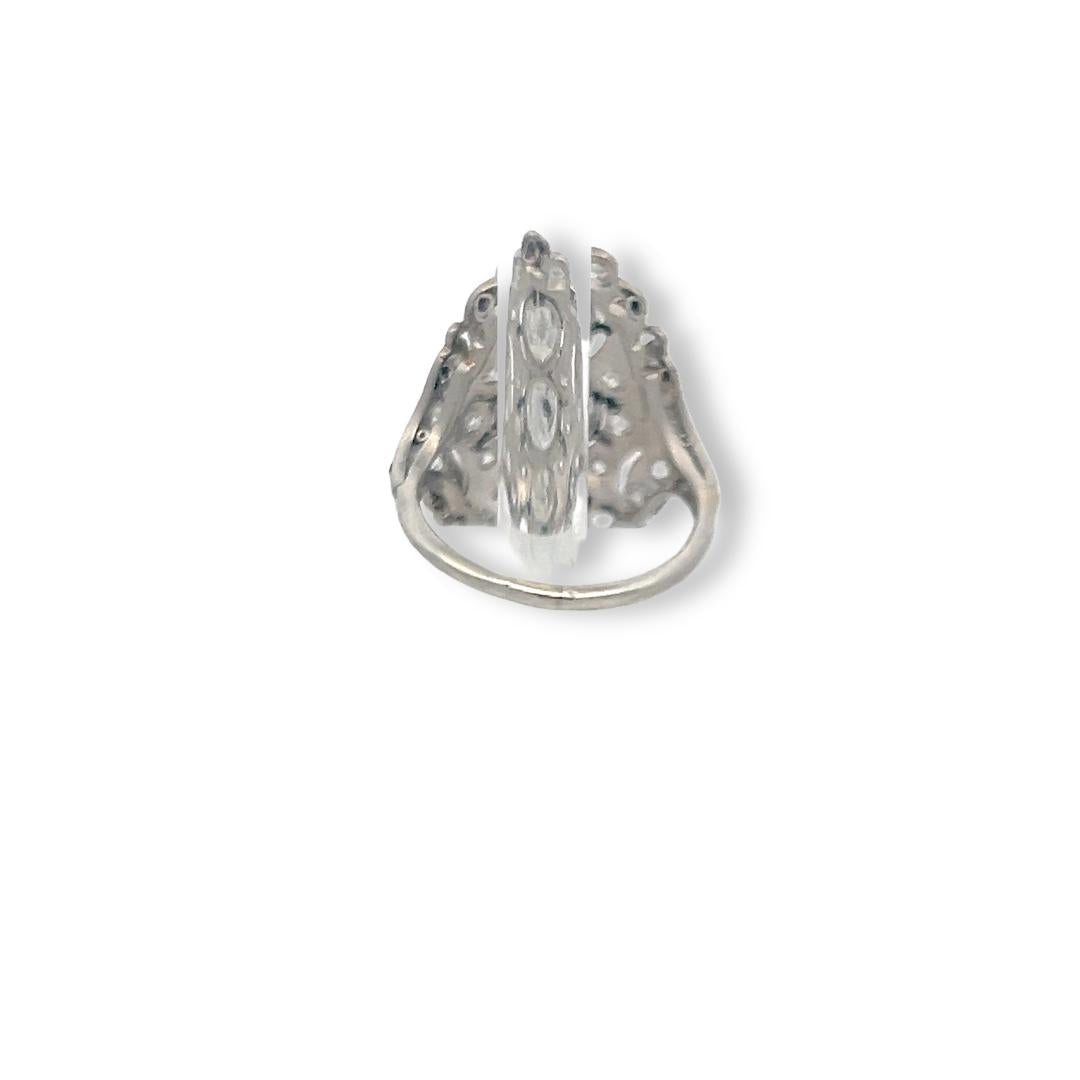 Vintage Platinum Art Deco Ring with 2.80 Carat Old European Cut Diamonds H-I VS