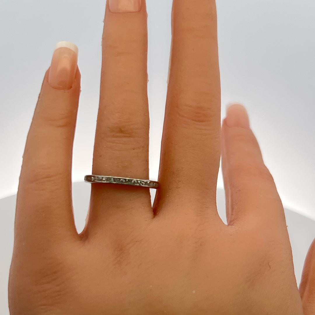 14K White Gold Eternity Band Ring with 0.52 Carat Round I VS Diamonds Size 9.25