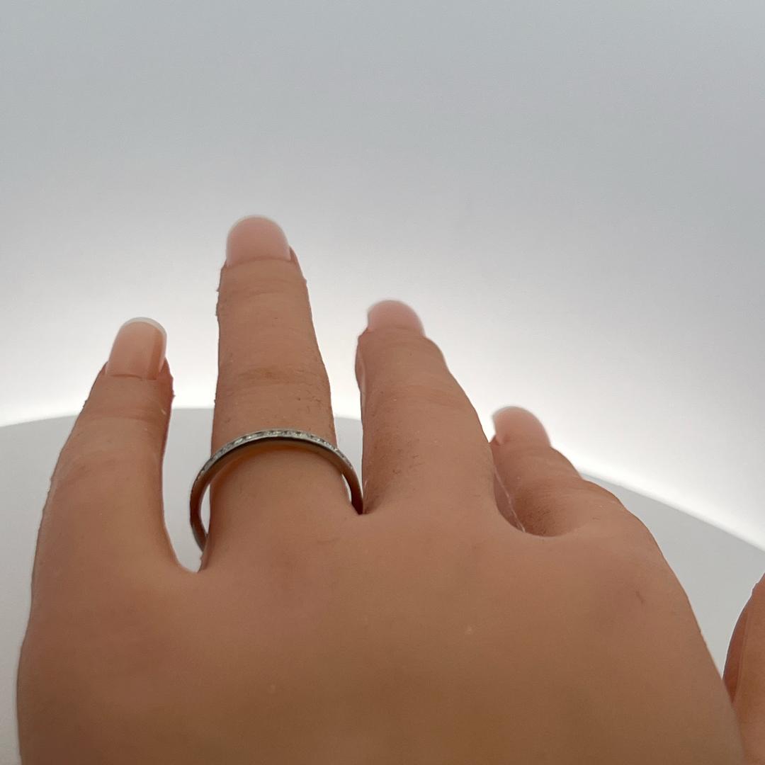 14K White Gold Eternity Band Ring with 0.52 Carat Round I VS Diamonds Size 9.25