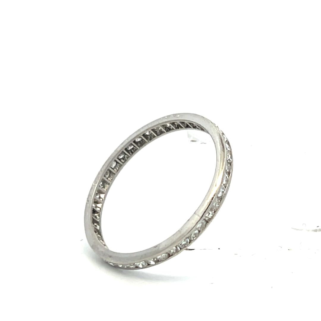 14K White Gold Eternity Band Ring with 0.52 Carat Round I VS Diamonds Size 9.25