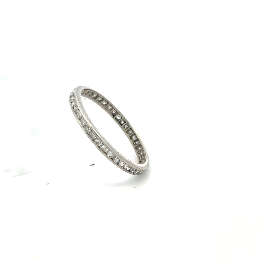 14K White Gold Eternity Band Ring with 0.52 Carat Round I VS Diamonds Size 9.25