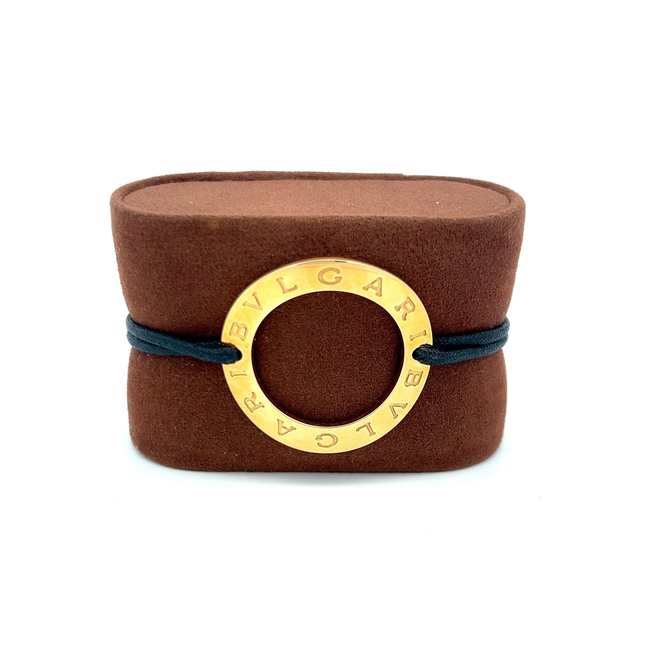 Bvlgari 18K Yellow Gold Circle Pendant Bracelet 15.9 Grams 6.5*1.37*0.07 Inch