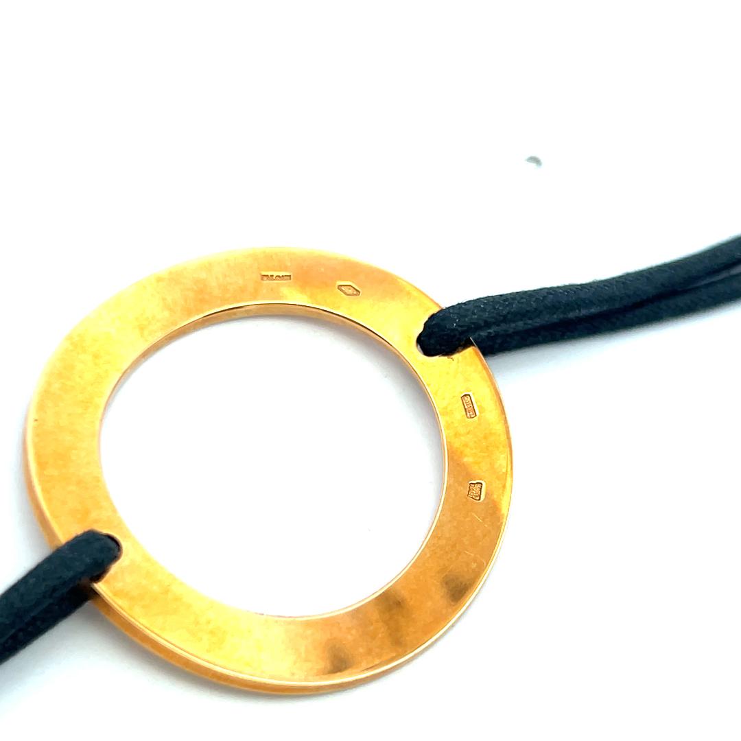 Bvlgari 18K Yellow Gold Circle Pendant Bracelet 15.9 Grams 6.5*1.37*0.07 Inch