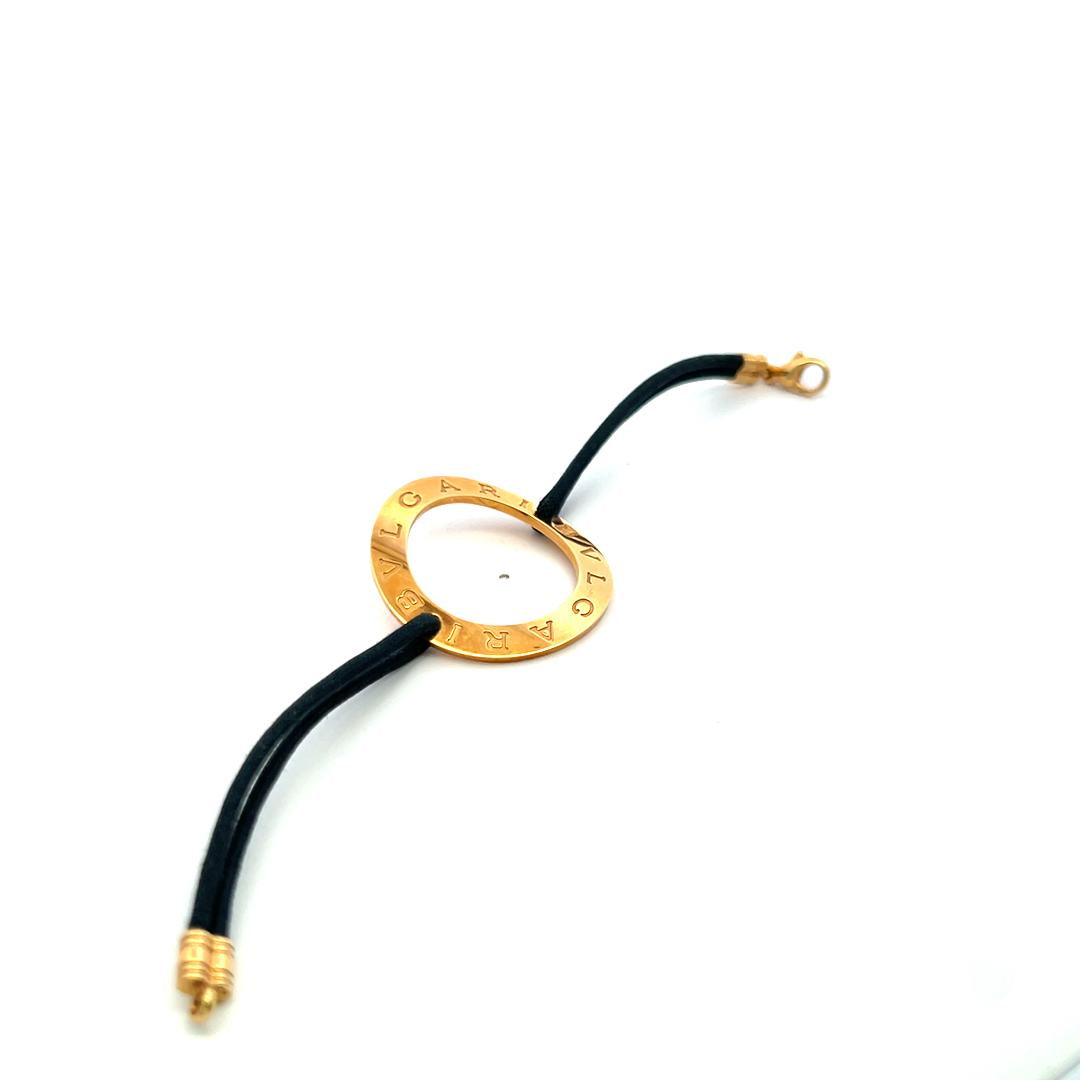 Bvlgari 18K Yellow Gold Circle Pendant Bracelet 15.9 Grams 6.5*1.37*0.07 Inch