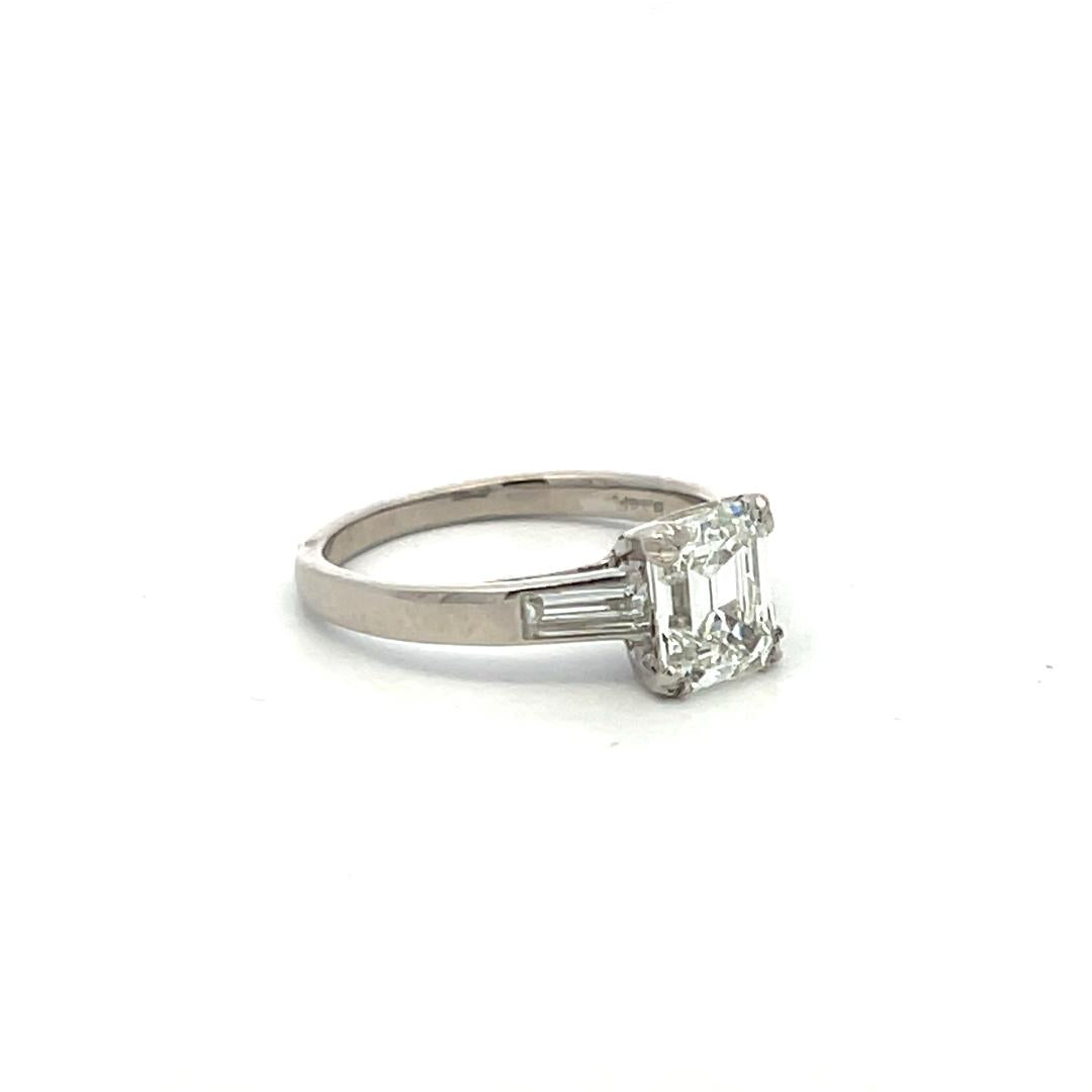 Platinum Engagement Ring with 1.07 Carat Emerald Cut I-VVS2 GIA Diamond