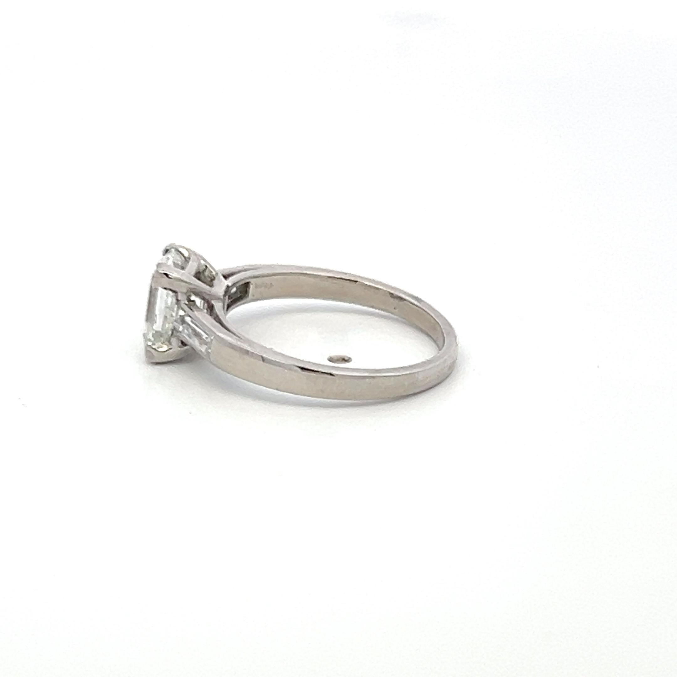 Platinum Engagement Ring with 1.07 Carat Emerald Cut I-VVS2 GIA Diamond