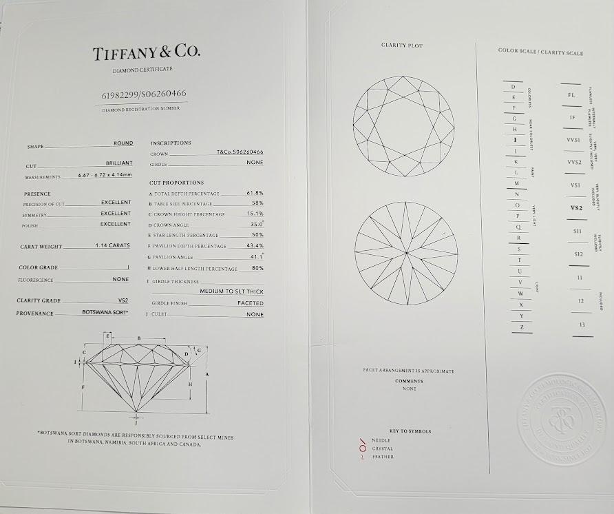 Tiffany & Co Platinum Three-Stone Ring with 4.56 Carat Round Diamonds Size 5