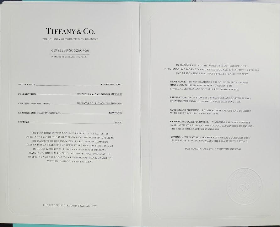 Tiffany & Co Platinum Three-Stone Ring with 4.56 Carat Round Diamonds Size 5