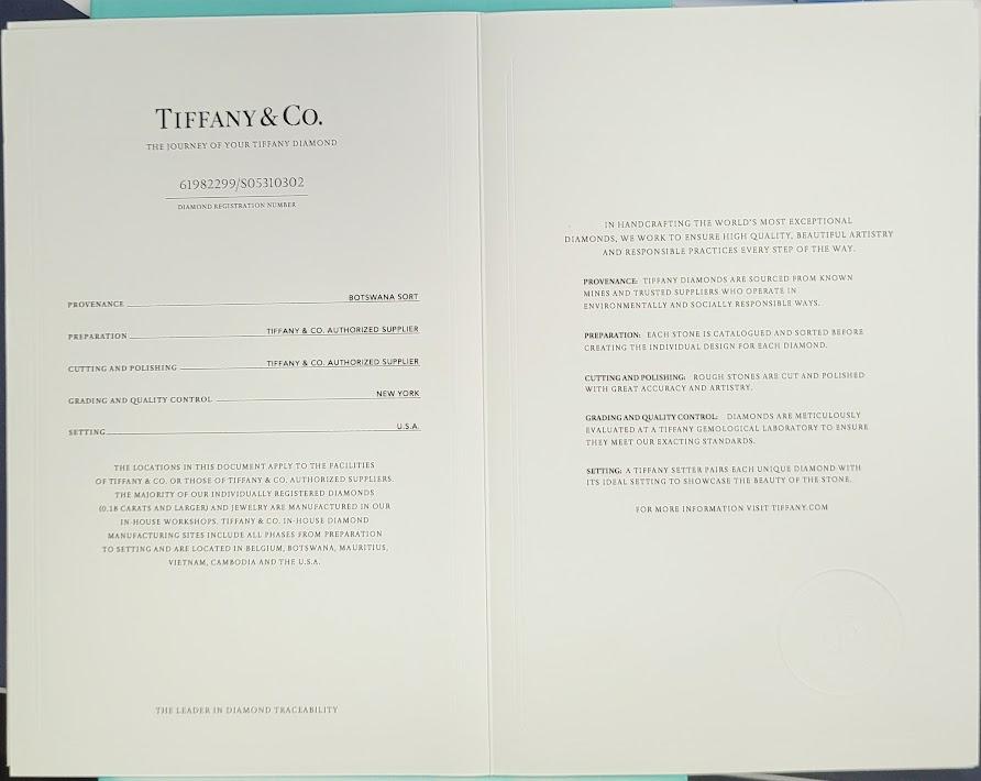 Tiffany & Co Platinum Three-Stone Ring with 4.56 Carat Round Diamonds Size 5