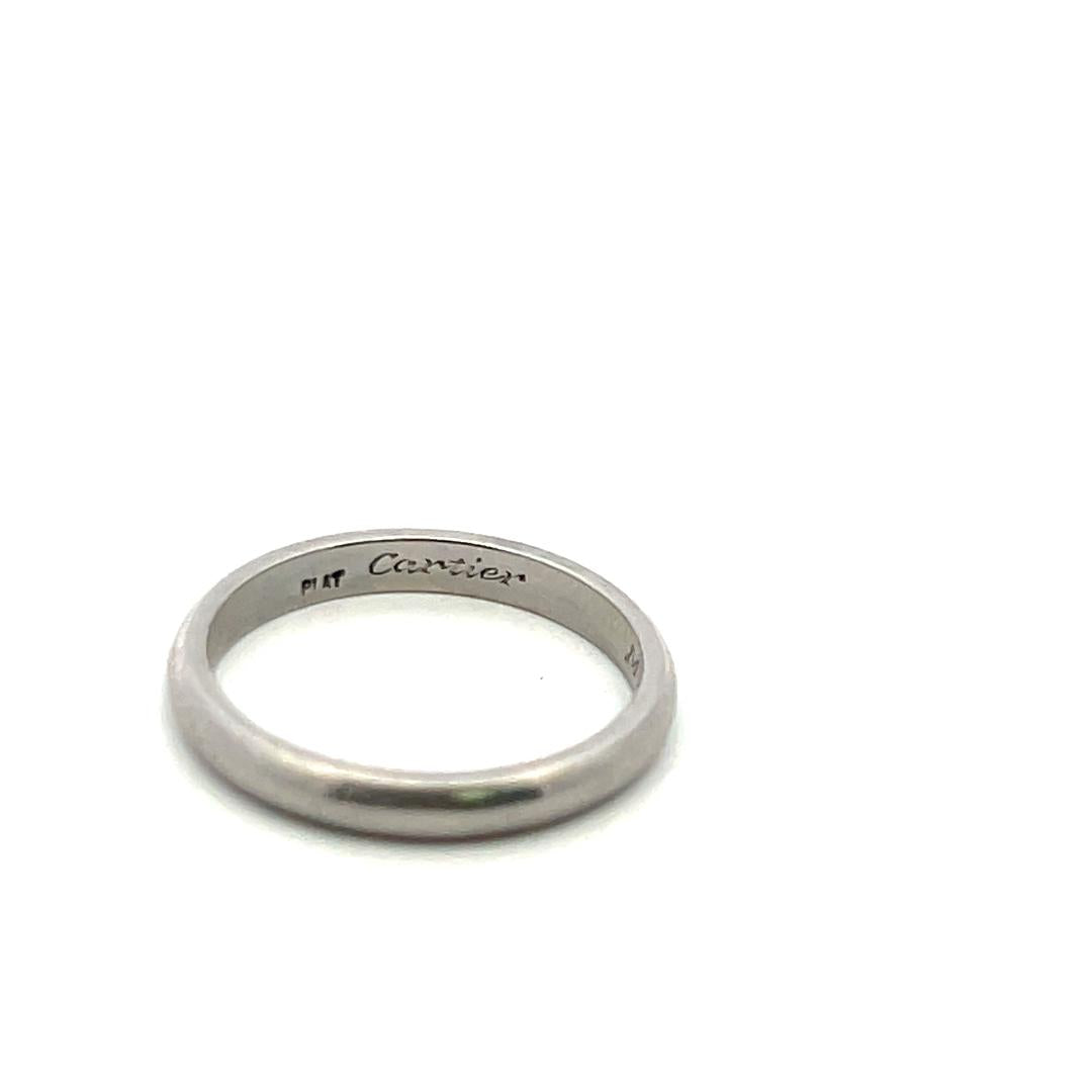 Cartier Vintage Platinum Band Ring Size 5.25 3.6 Grams