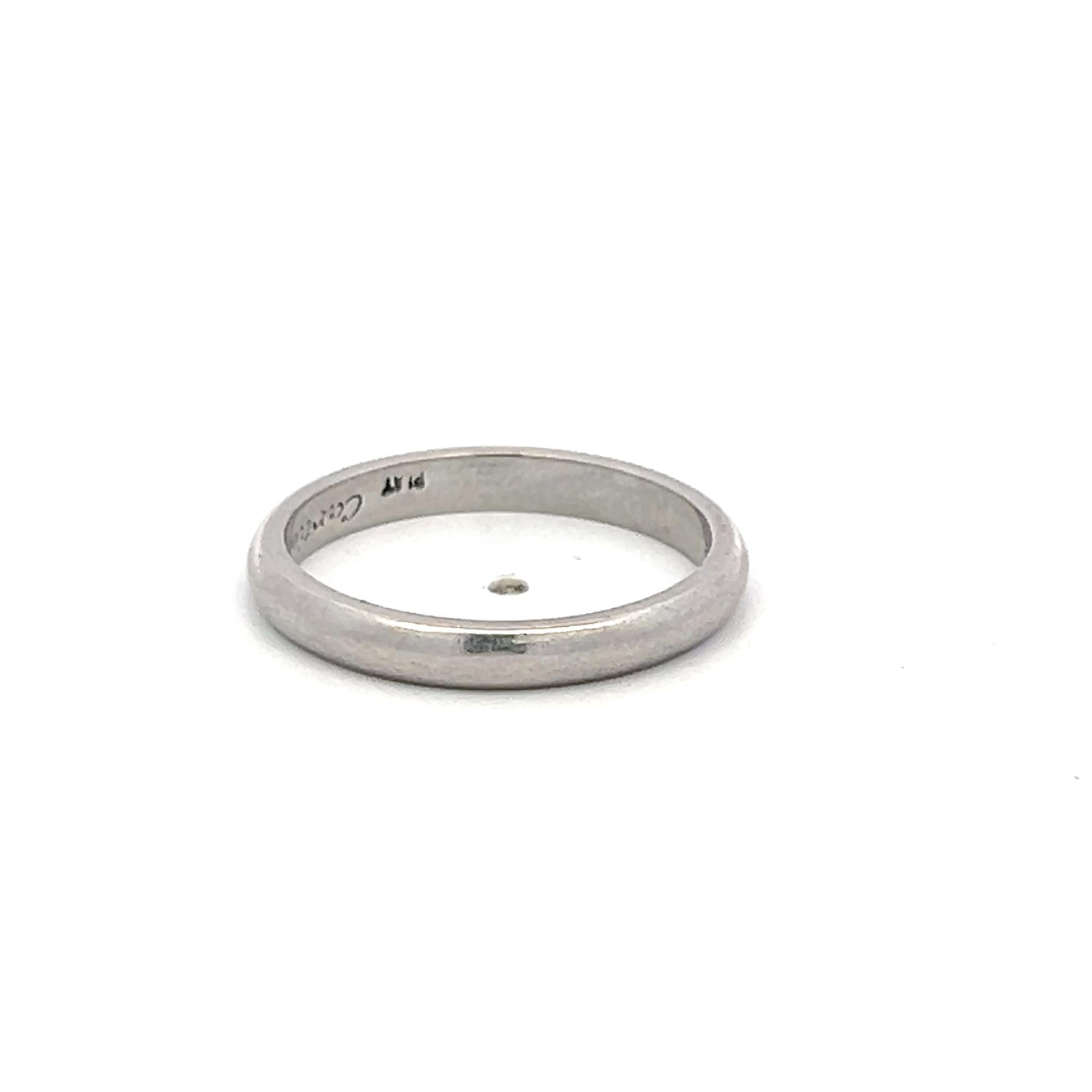 Cartier Vintage Platinum Band Ring Size 5.25 3.6 Grams