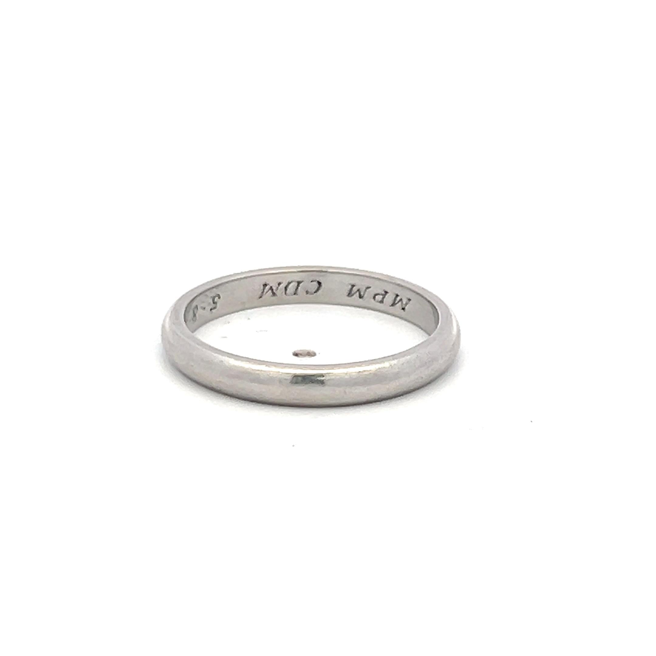 Cartier Vintage Platinum Band Ring Size 5.25 3.6 Grams