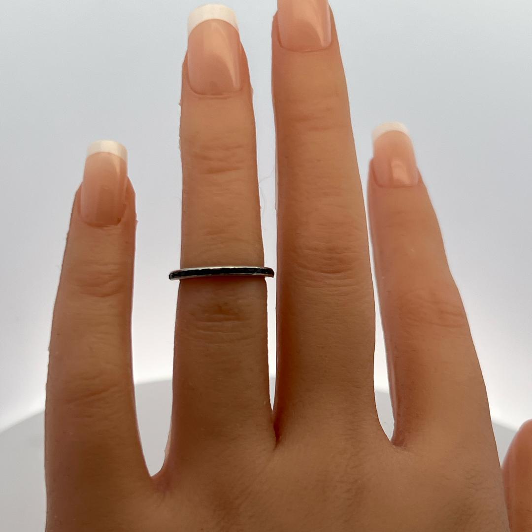Platinum Eternity Band Ring with 0.84 Carat Baguette Shape Sapphire Size 3.5