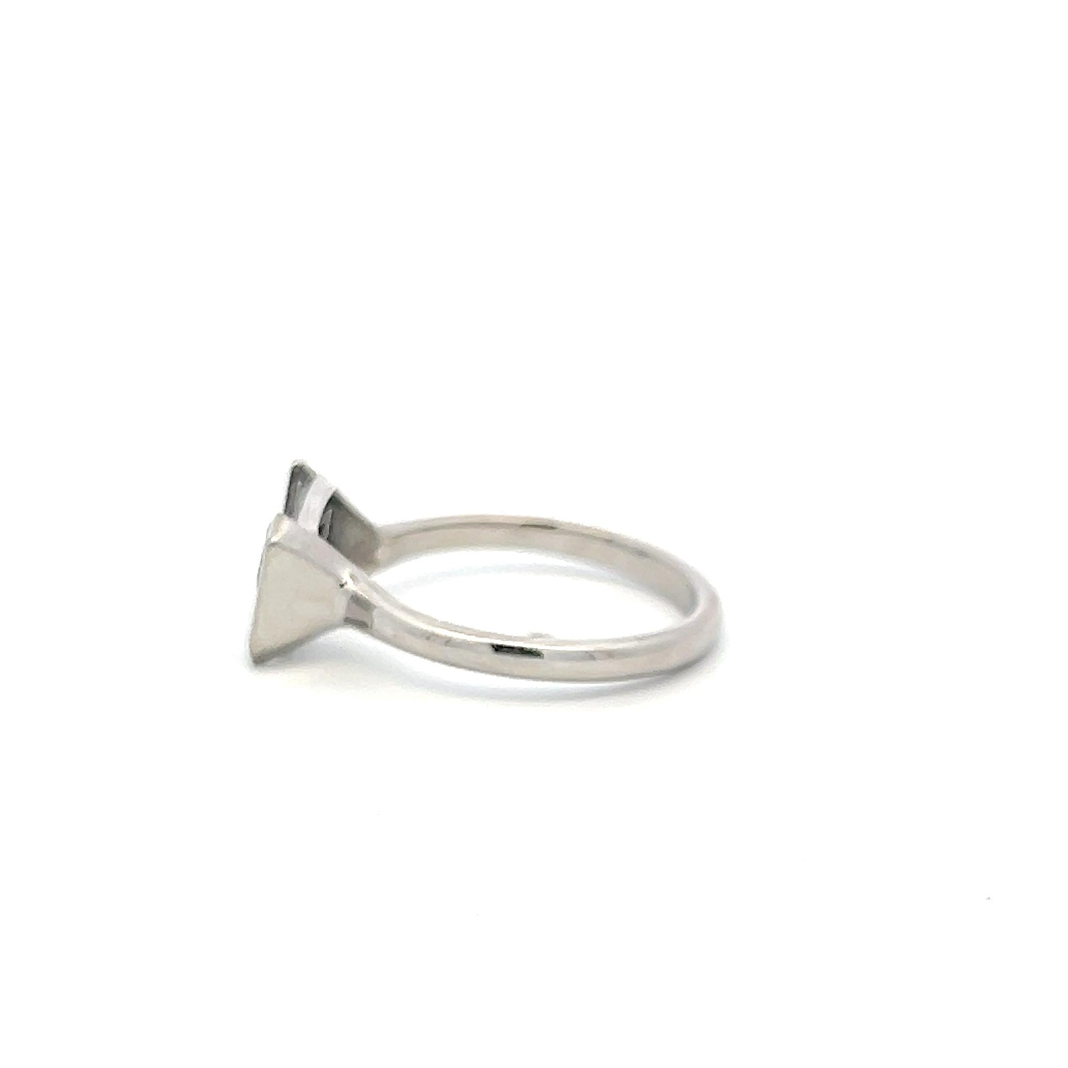 Vintage Platinum Semi Mount Ring Fits 9.7x5.6mm 3.00ct++ Center Stone Size 7