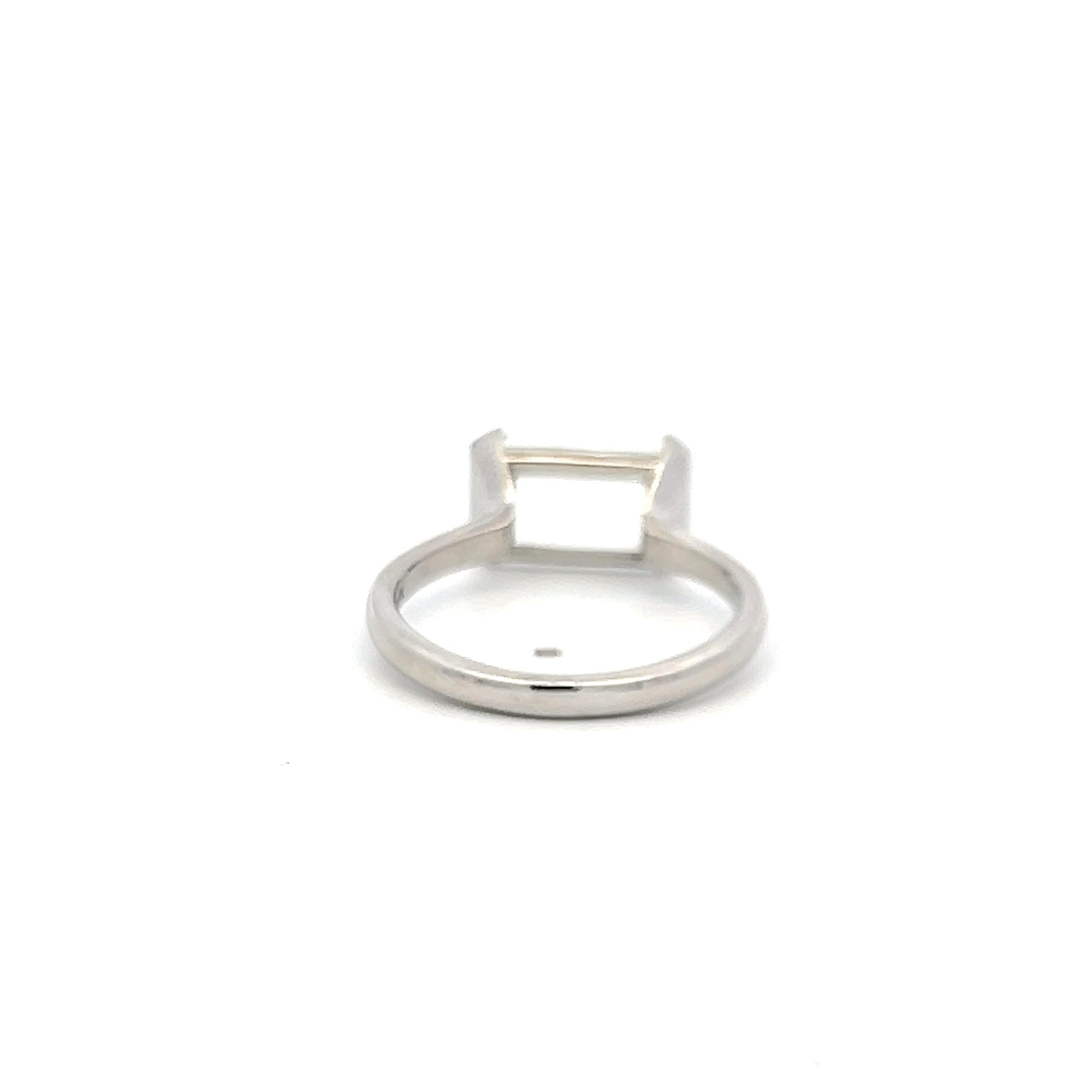 Vintage Platinum Semi Mount Ring Fits 9.7x5.6mm 3.00ct++ Center Stone Size 7