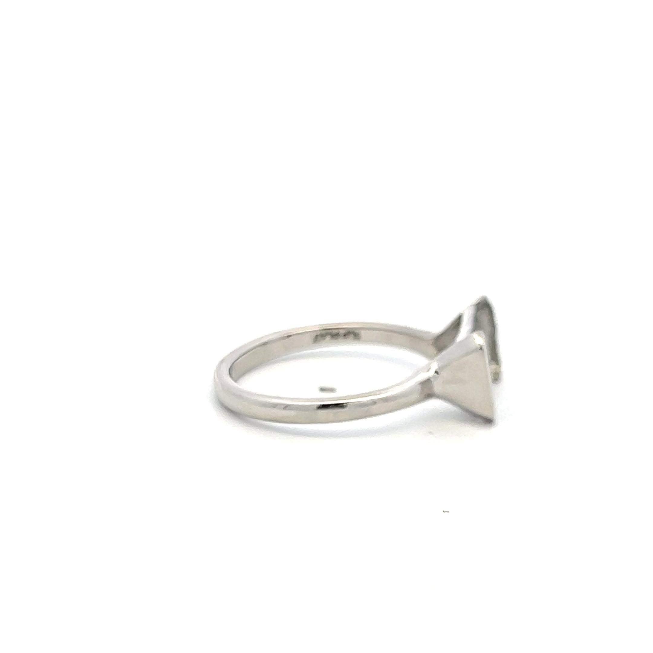 Vintage Platinum Semi Mount Ring Fits 9.7x5.6mm 3.00ct++ Center Stone Size 7