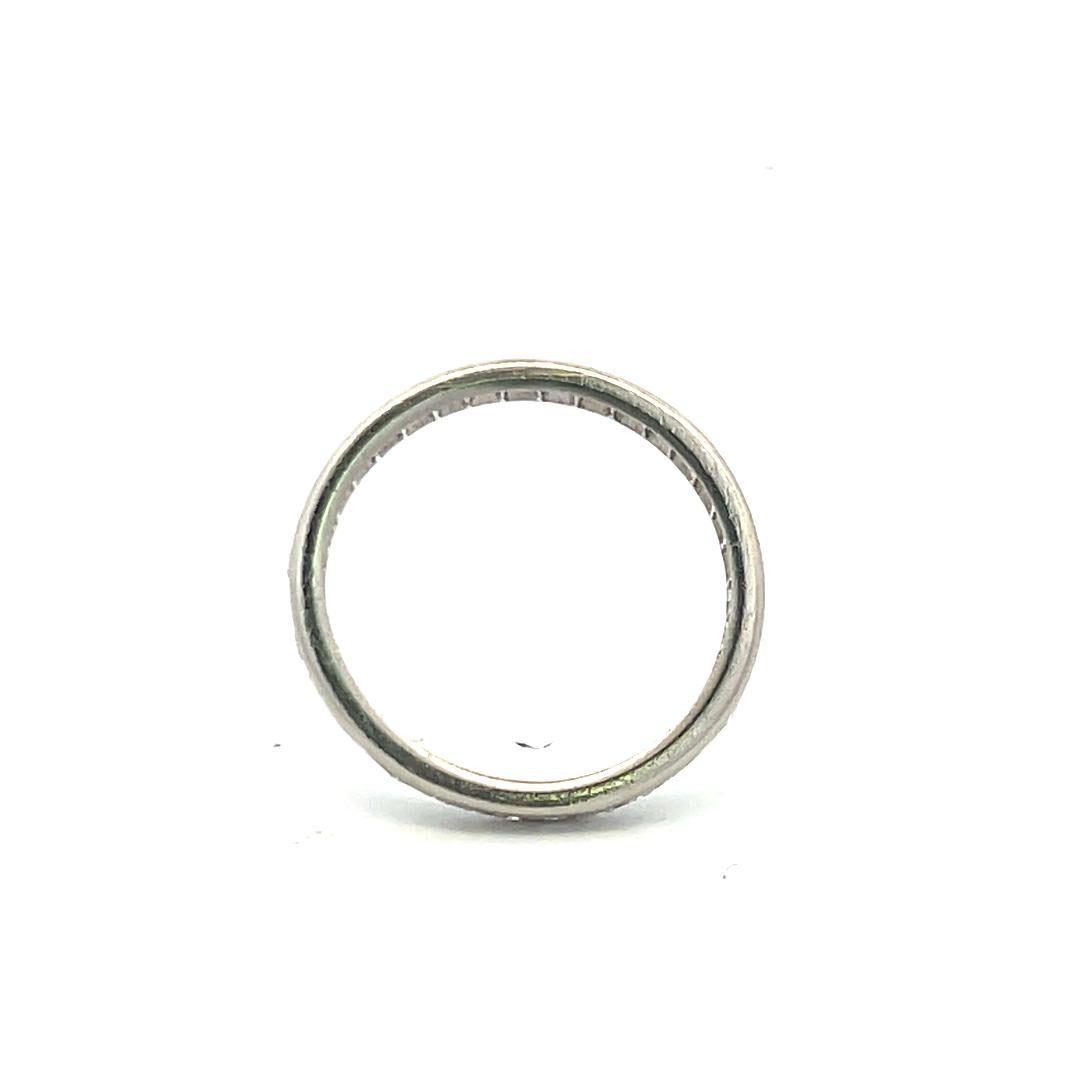 Estate Platinum Eternity Band Ring with 0.38 Carat Round I-VS Diamonds Size 5.5