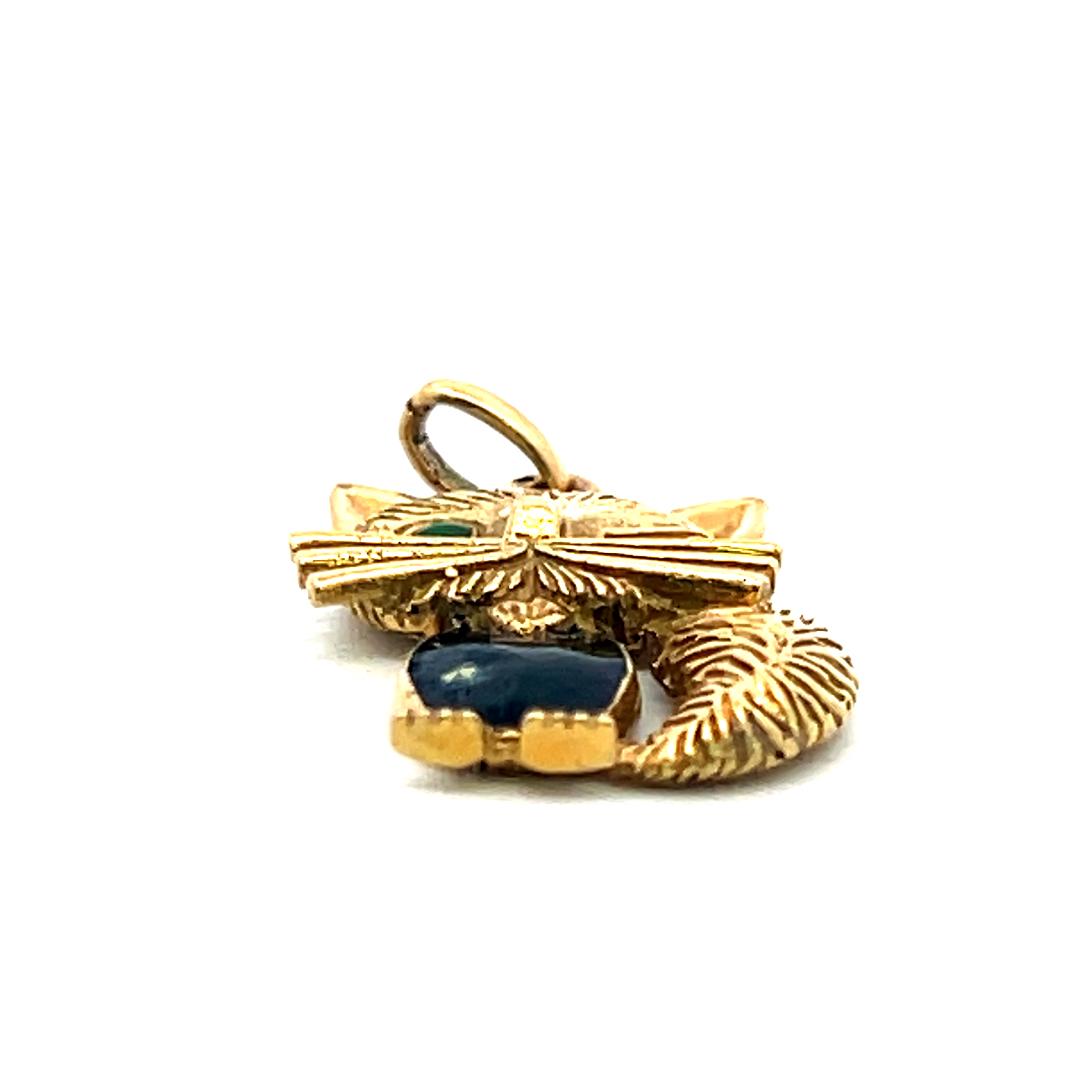 Van Cleef & Arpels 18K Yellow Gold Pendant with 0.03 Carat Emerald