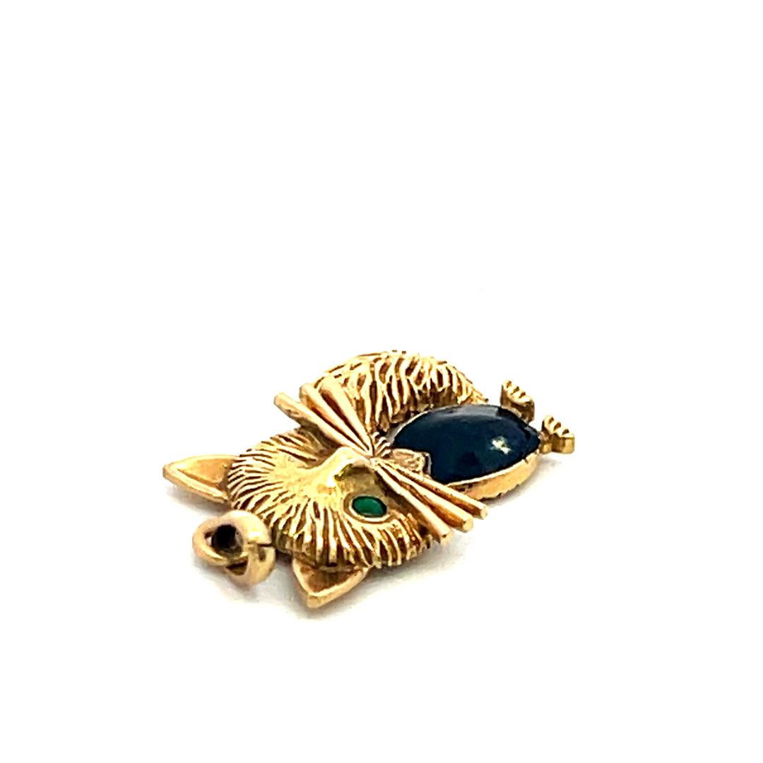 Van Cleef & Arpels 18K Yellow Gold Pendant with 0.03 Carat Emerald