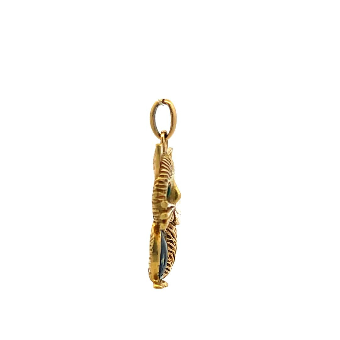 Van Cleef & Arpels 18K Yellow Gold Pendant with 0.03 Carat Emerald