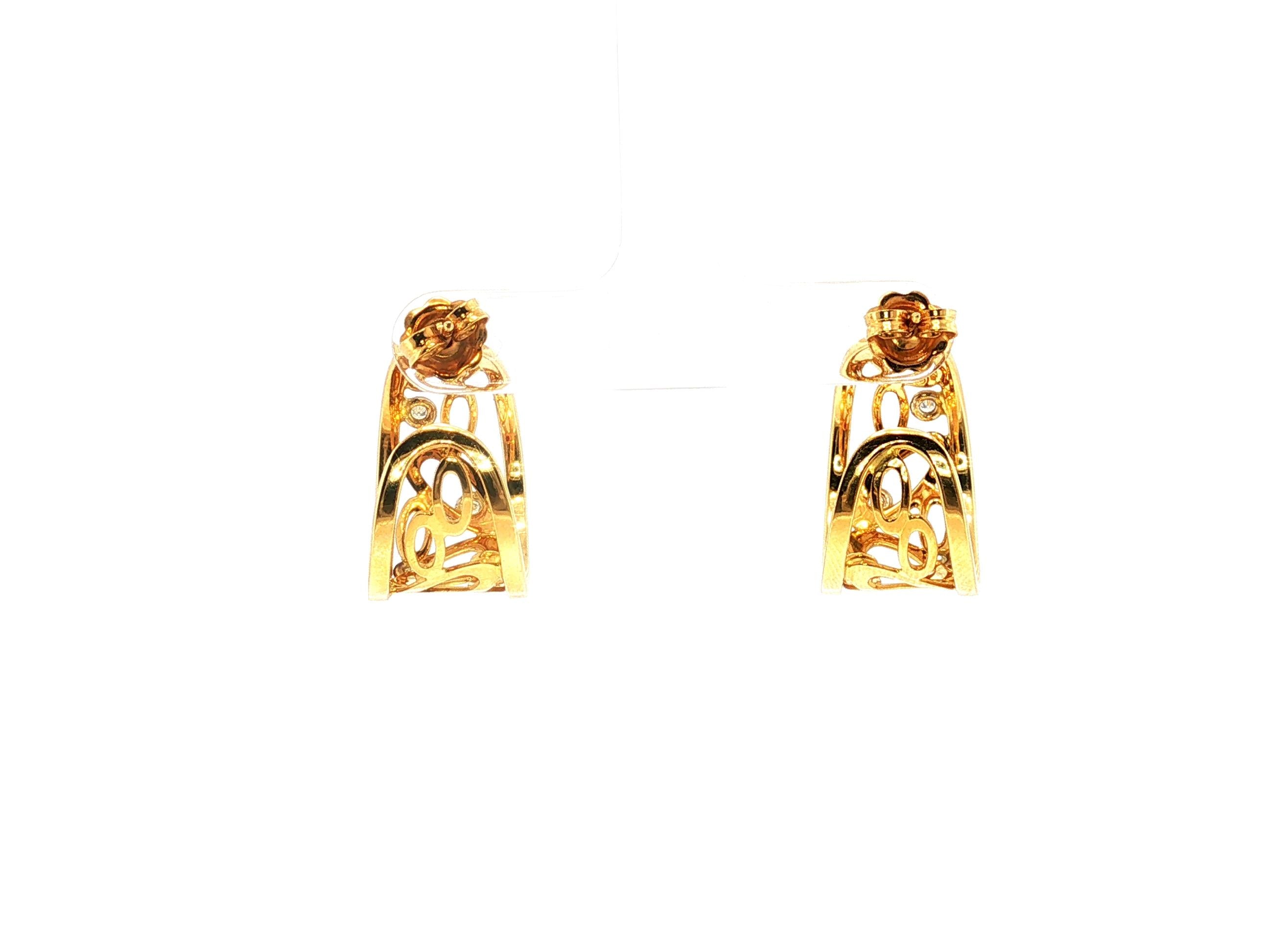 Roberto Coin 18K YG Cuff Bracelet Earrings & Ring Set 0.18ct Diamonds 0.08 Ruby