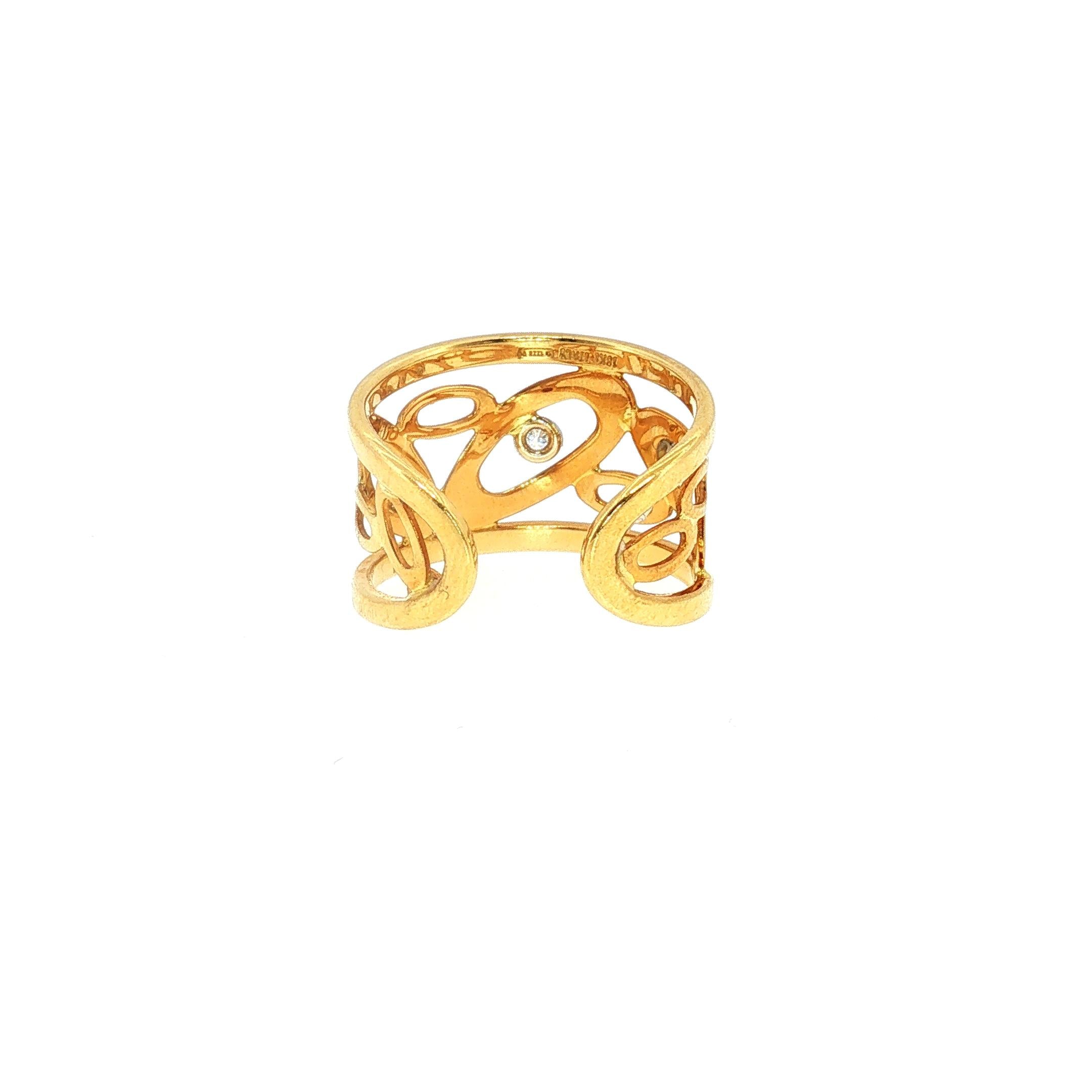 Roberto Coin 18K YG Cuff Bracelet Earrings & Ring Set 0.18ct Diamonds 0.08 Ruby