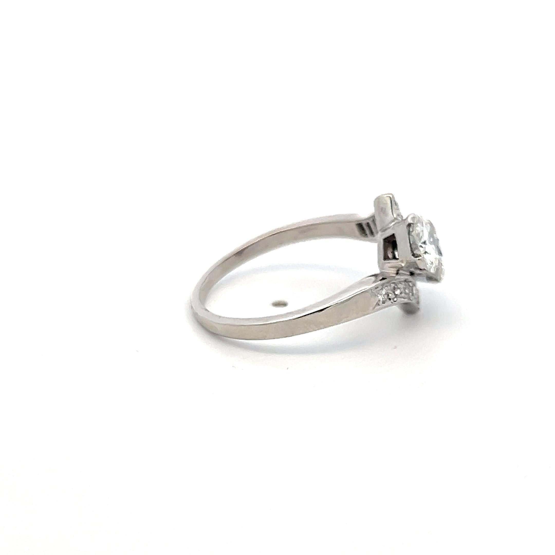 Platinum Two-Stone Ring with 1.36 Carat  Circular Brilliant Cut GIA Diamonds