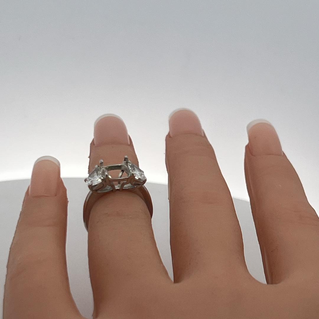 Platinum Semi Mount Ring with 1.33 Carat Diamonds Fits 6.75x7.10mm F-SI1 GIA