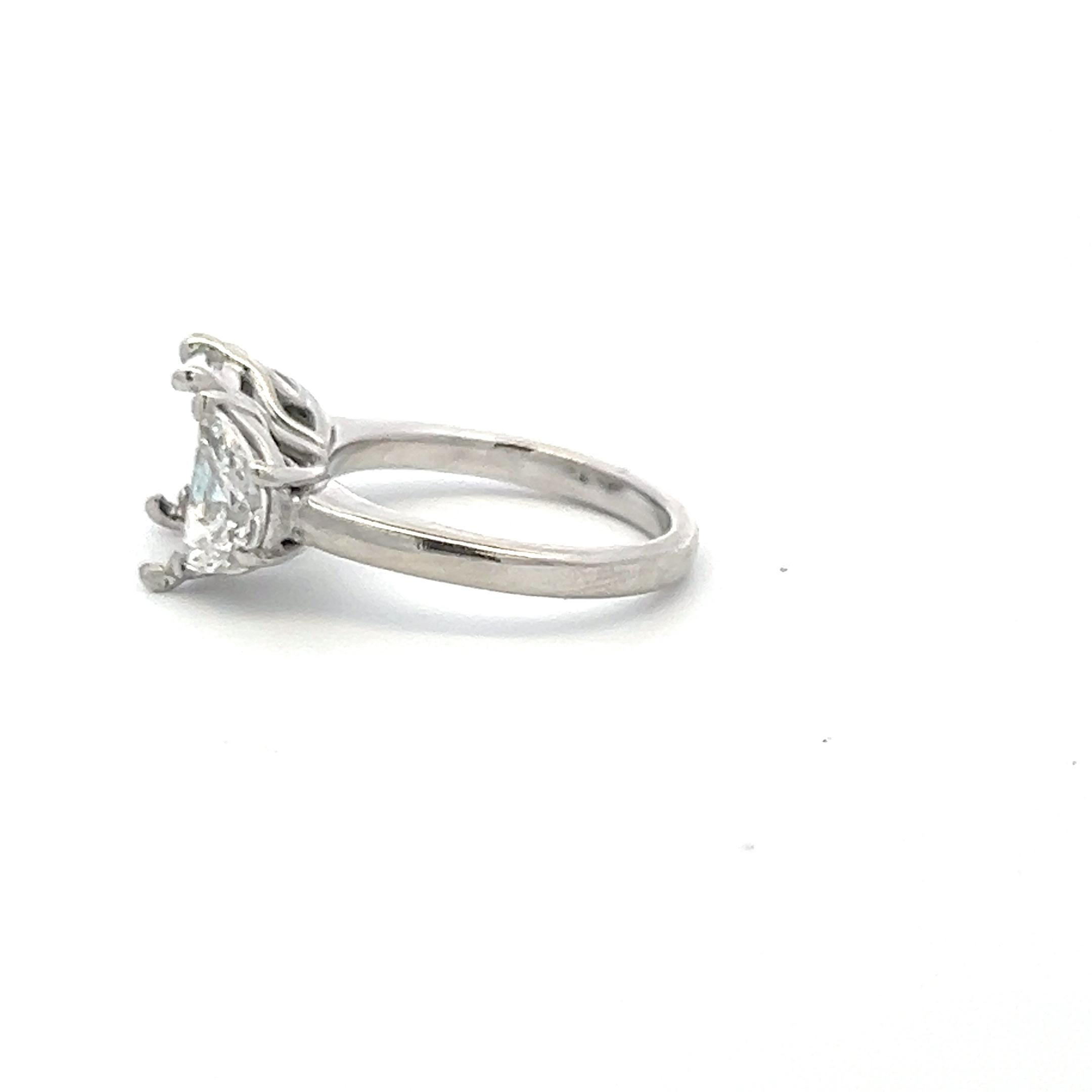 Platinum Semi Mount Ring with 1.33 Carat Diamonds Fits 6.75x7.10mm F-SI1 GIA