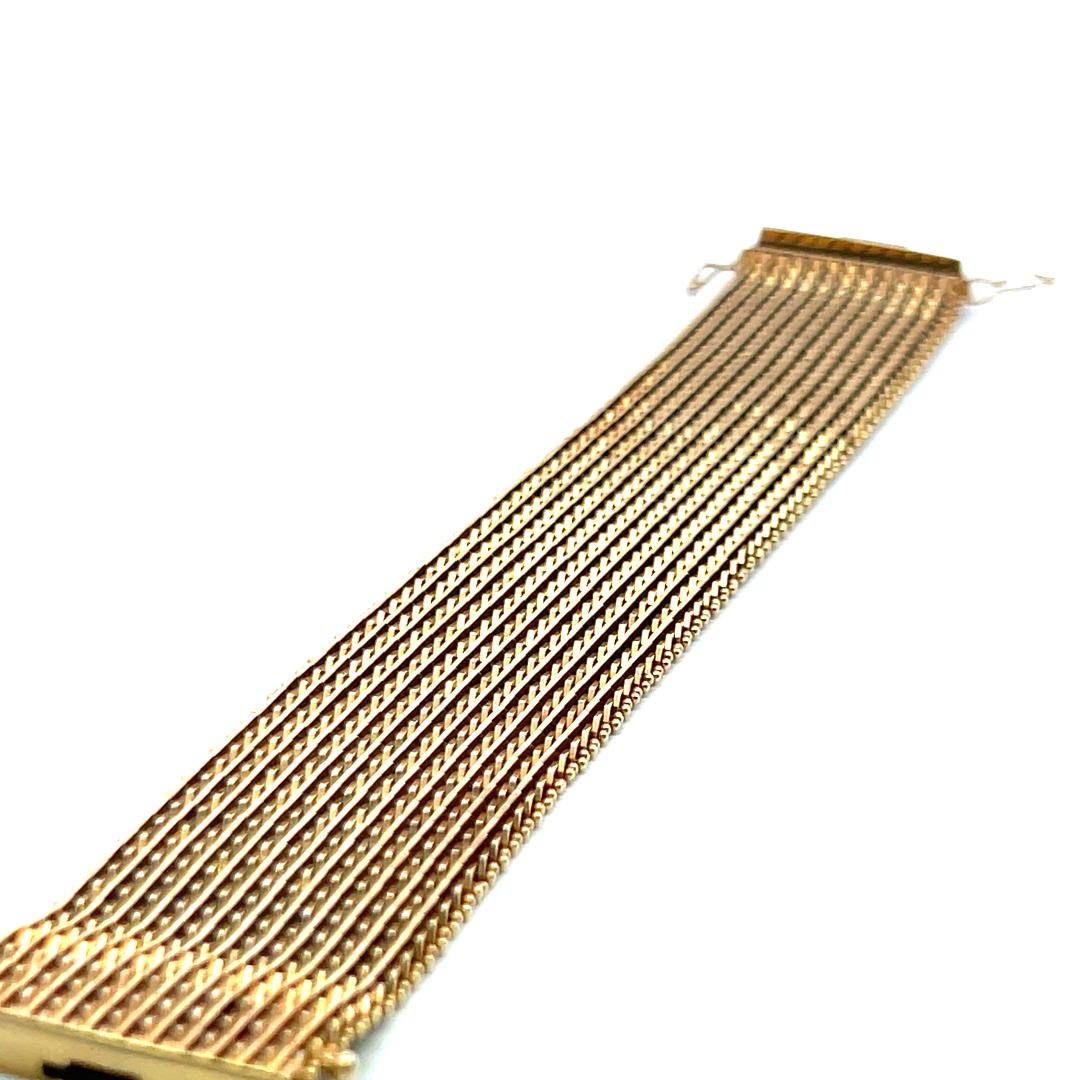 Vintage 14K Yellow Gold Mesh Link Bracelet 7x1.06x0.08IN 78 Grams