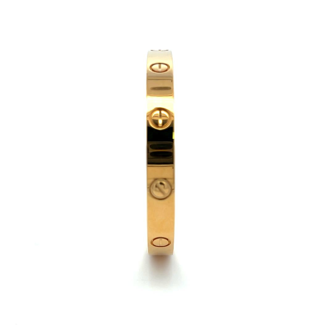 Cartier Vintage 18 Karat Yellow Gold Love Bracelet Size 17 Box and Certificate