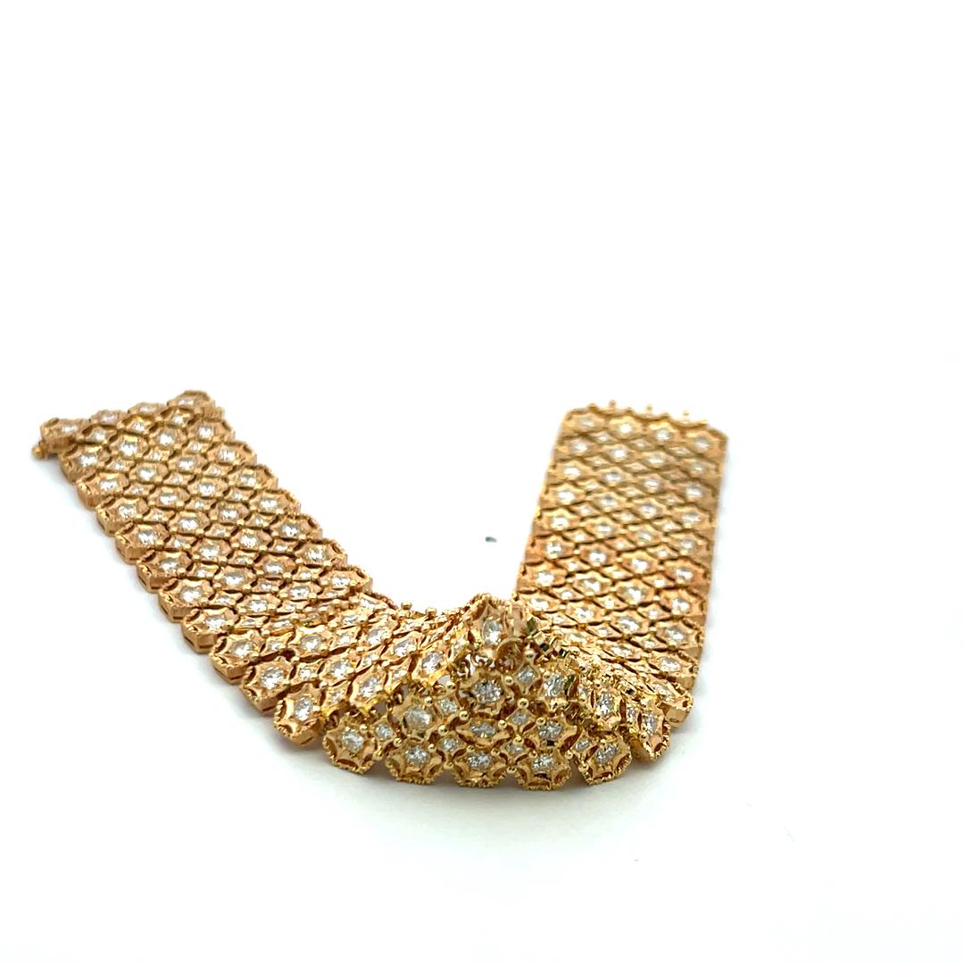 18 Karat Yellow Gold Link Bracelet with 9.2 Carat Round H-SI Diamonds
