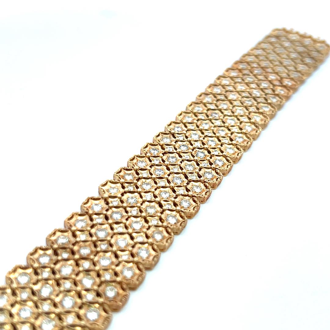 18 Karat Yellow Gold Link Bracelet with 9.2 Carat Round H-SI Diamonds