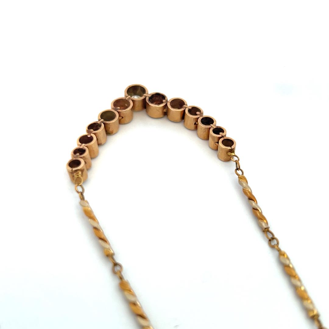 Chimento 18K Yellow Gold Link Necklace with 2.5 Carat Round G-VS Diamonds