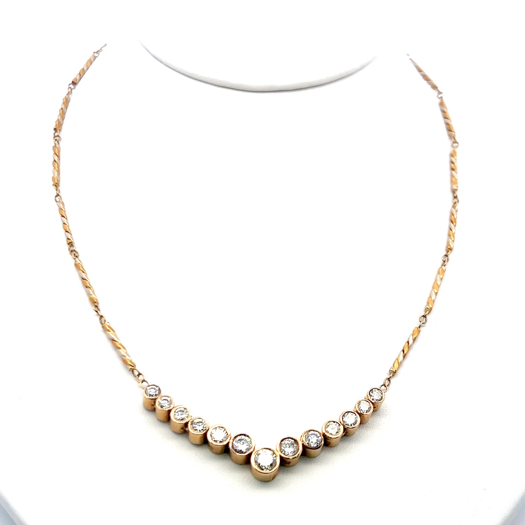 Chimento 18K Yellow Gold Link Necklace with 2.5 Carat Round G-VS Diamonds