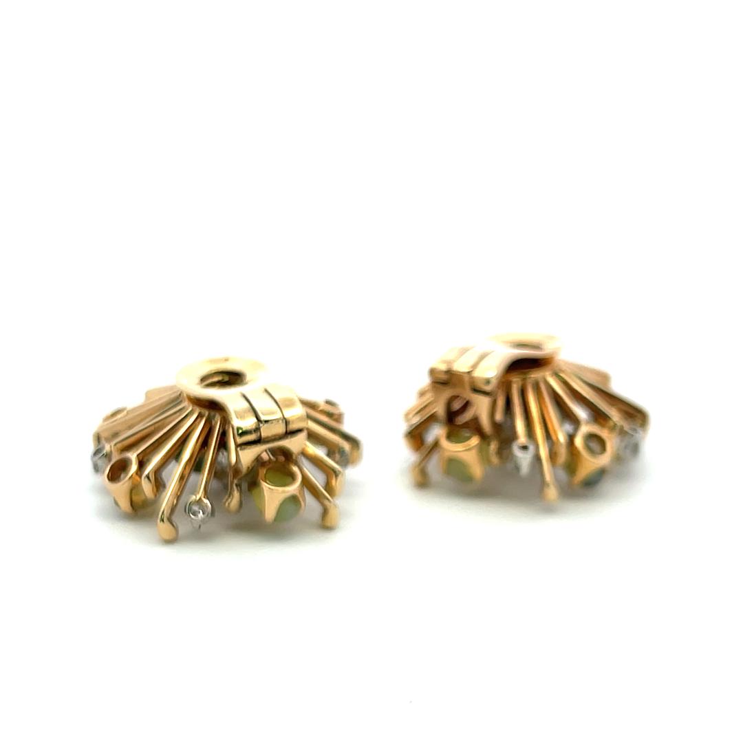 Vintage 18K Yellow Gold Clip-On Earrings with 0.72 Carat Round H-VS Diamonds