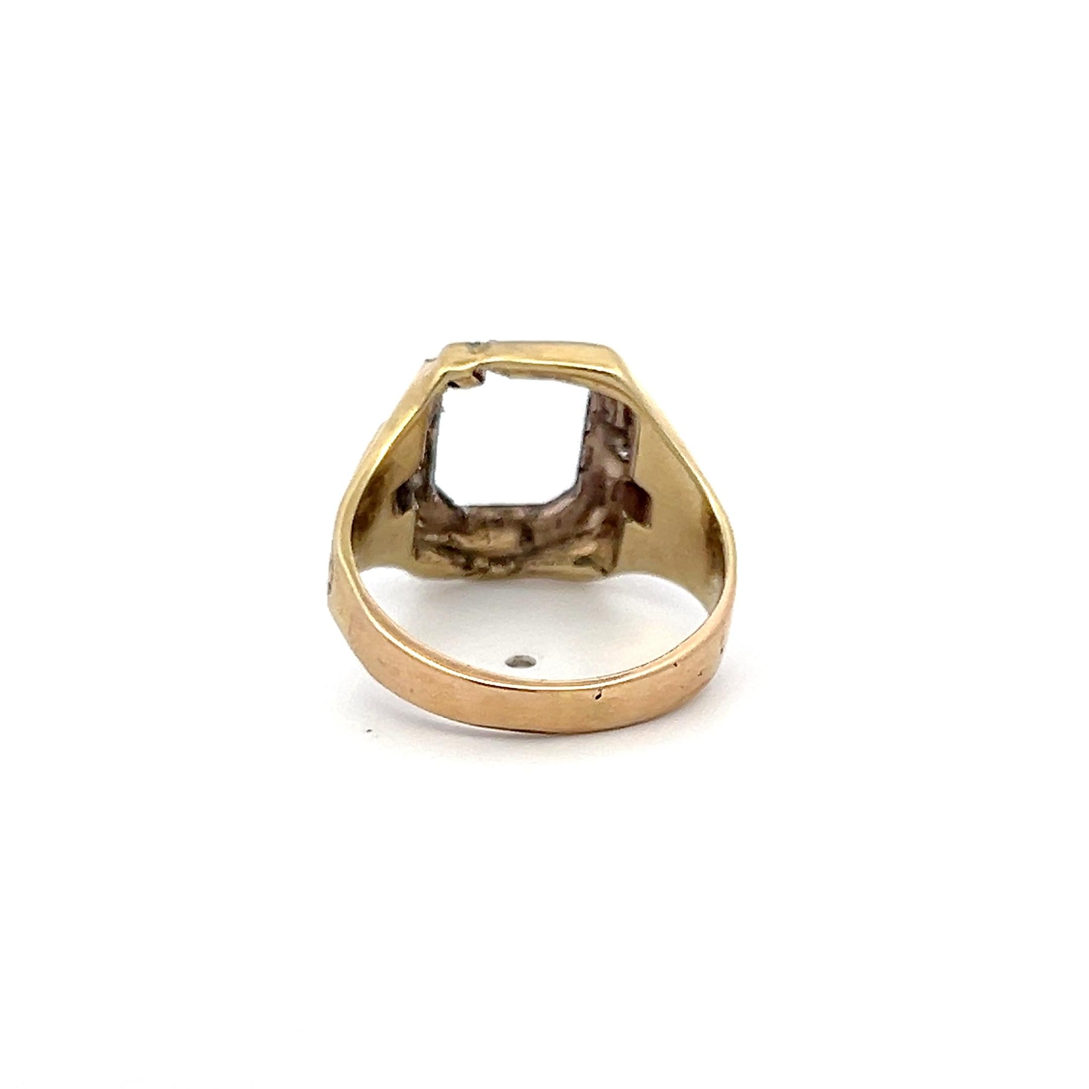 9K Two Tone Gold Semi Mount Ring Fits 9.3x7.1 MM Holds 2.75ct+ Center Stone