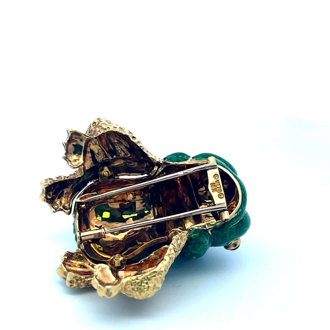 David Webb Vintage 18 Karat Yellow Gold Pin Brooch 55.4 Grams