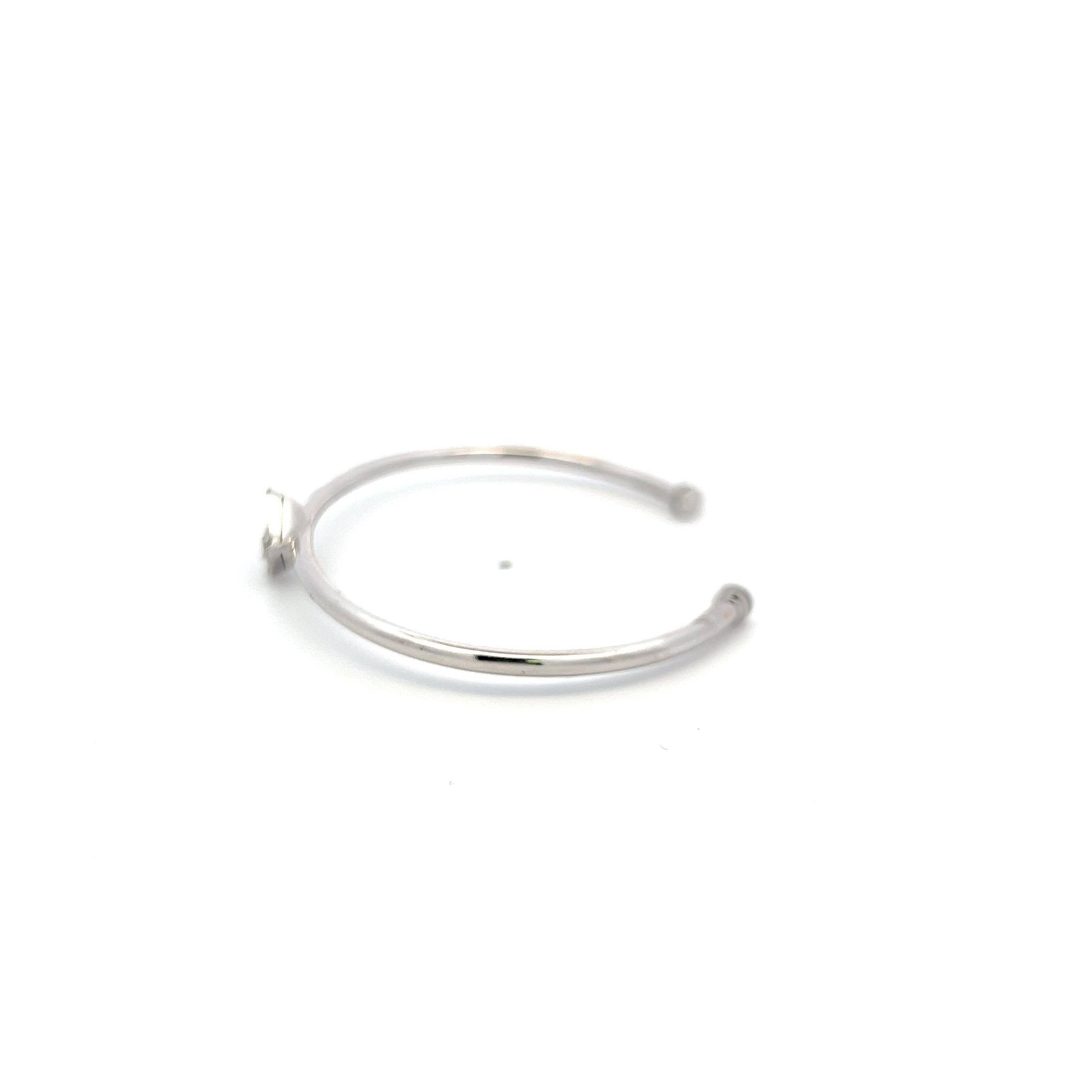 Vintage 18K WG Cuff Bracelet with 0.48 Carat Baguette & Round F-VS Diamonds
