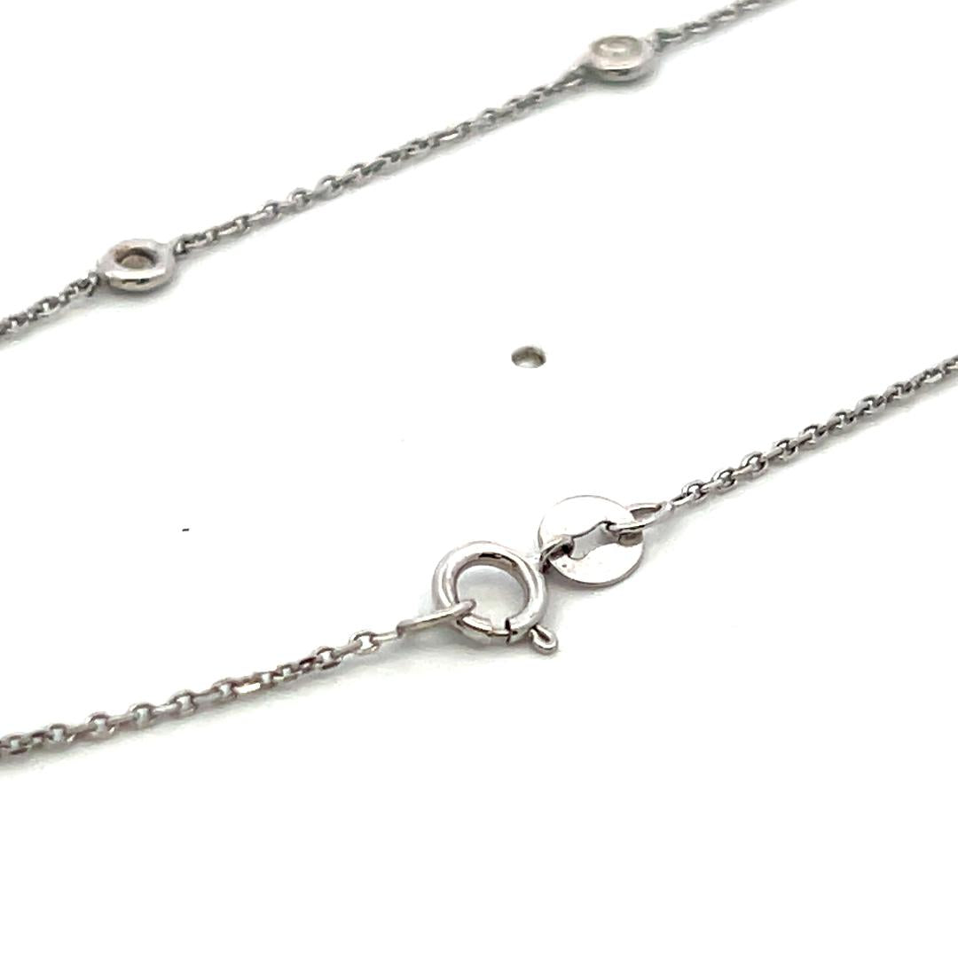Vintage 18K White Gold Diamond by Yard Necklace with 0.35 Carat Diamonds